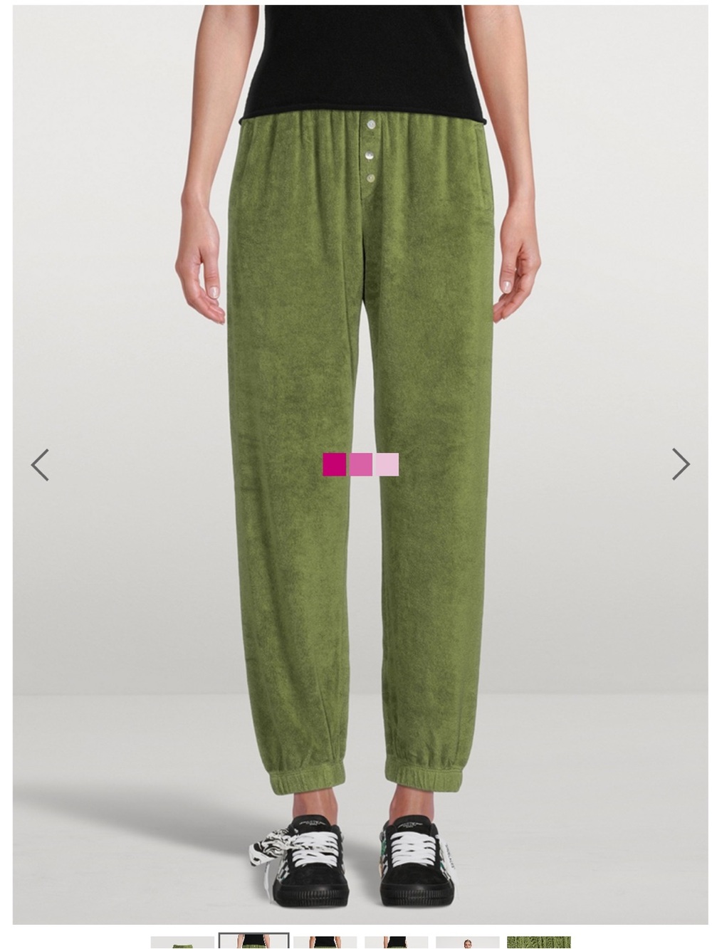 Donni olive green terry Henley joggers size XL EUC